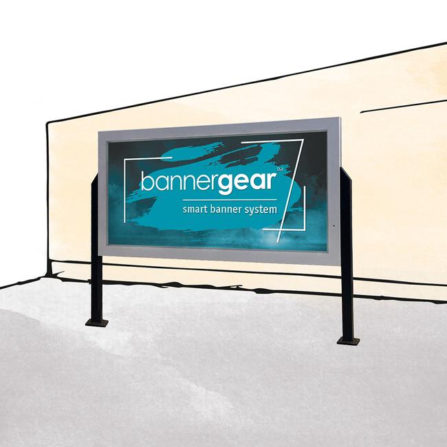bannergear® Stand „betonové základy”, oboustranný